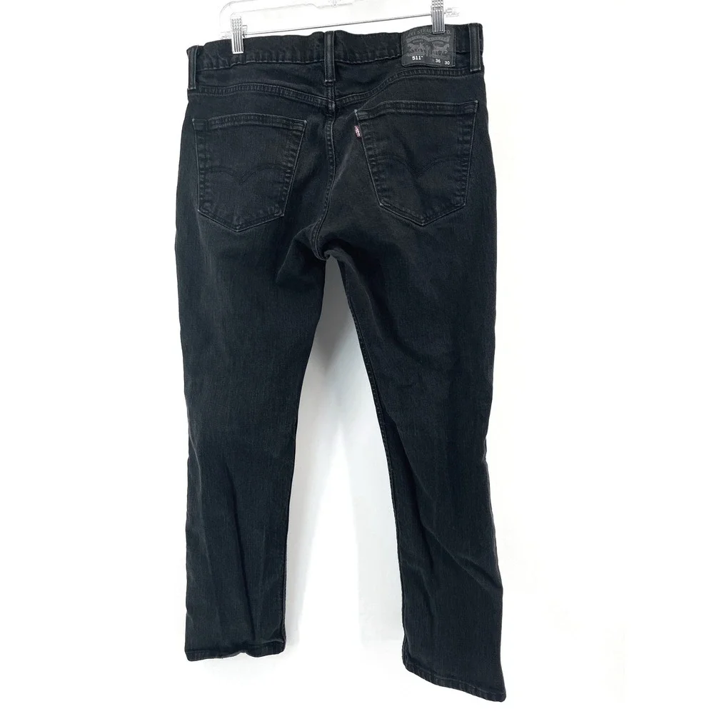 Levi's 511 Slim Jeans‎ Mens 36x30 Black Stretch Denim Pants
